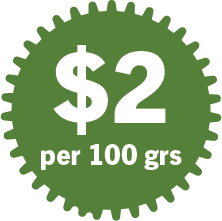 $2 per 100 grams icon